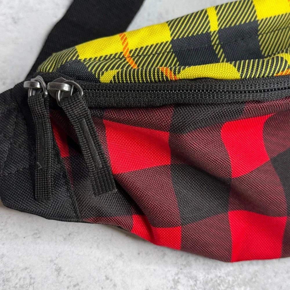 Nike Heritage Hip Pack Red Buffalo Check Yellow Plaid Crossbody Fanny Bag Unisex